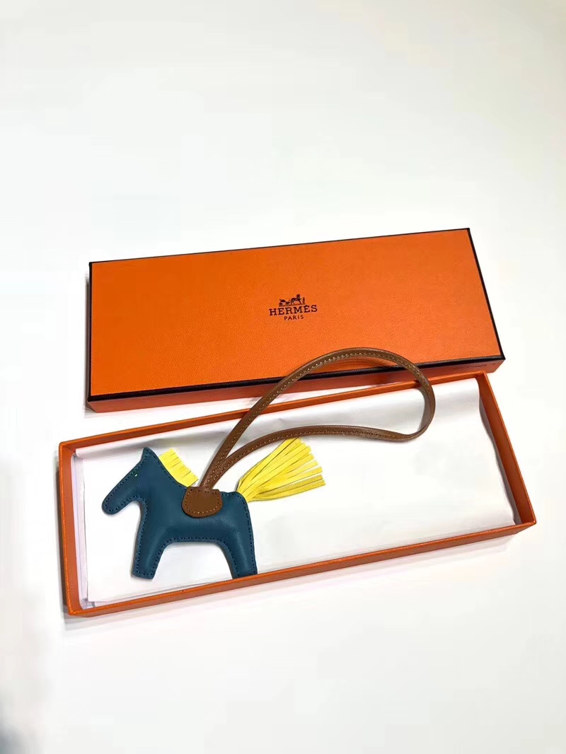 HERMES 爱马仕 手工定制 小马挂饰 现货 2z 午夜蓝 星空蓝 blue nuit 9h 柠檬黄 走线清晰 百搭挂件