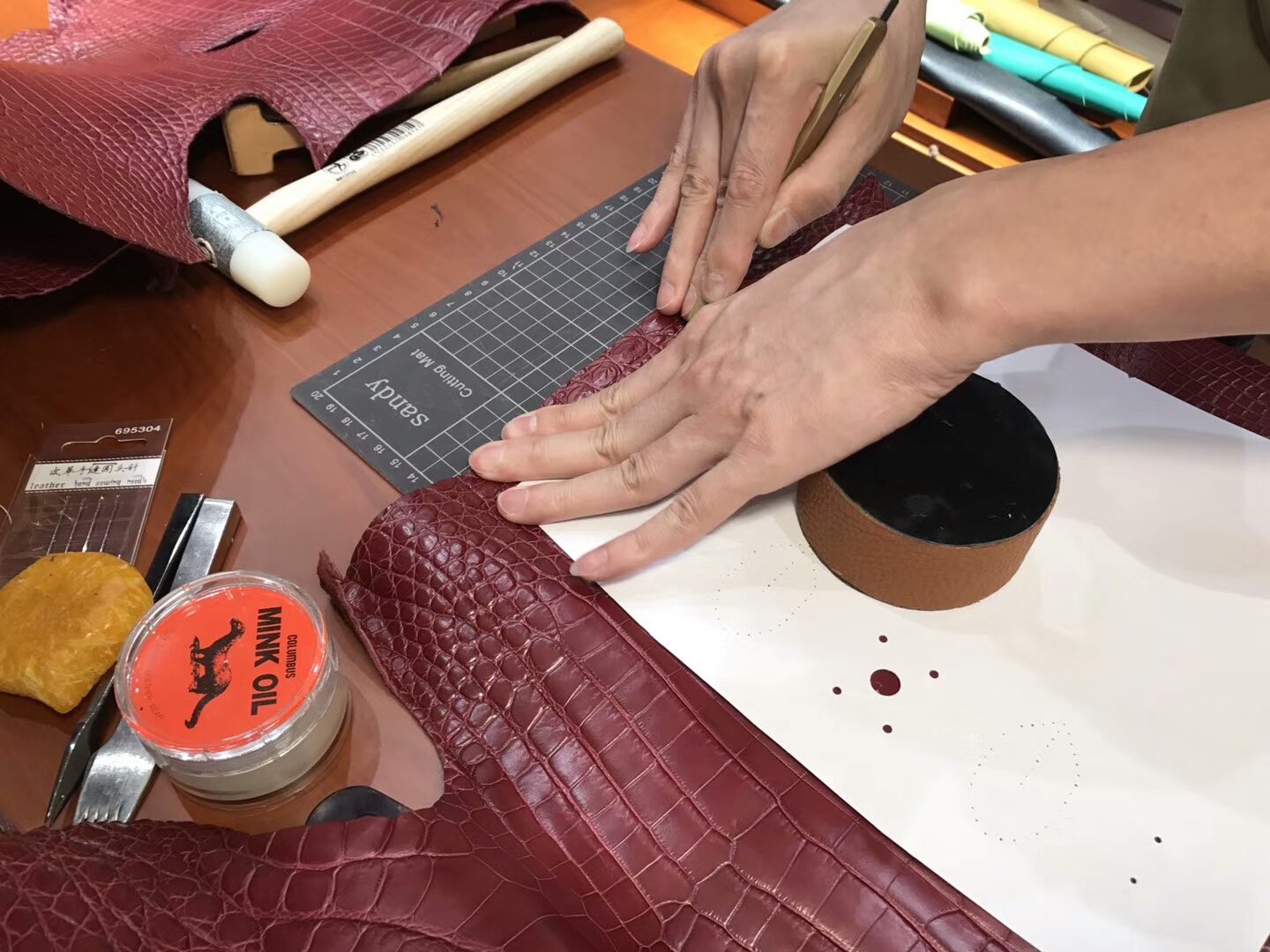铂金款 密西西比 鳄鱼皮 选皮 做包 CC55 Rouge H 爱马仕红