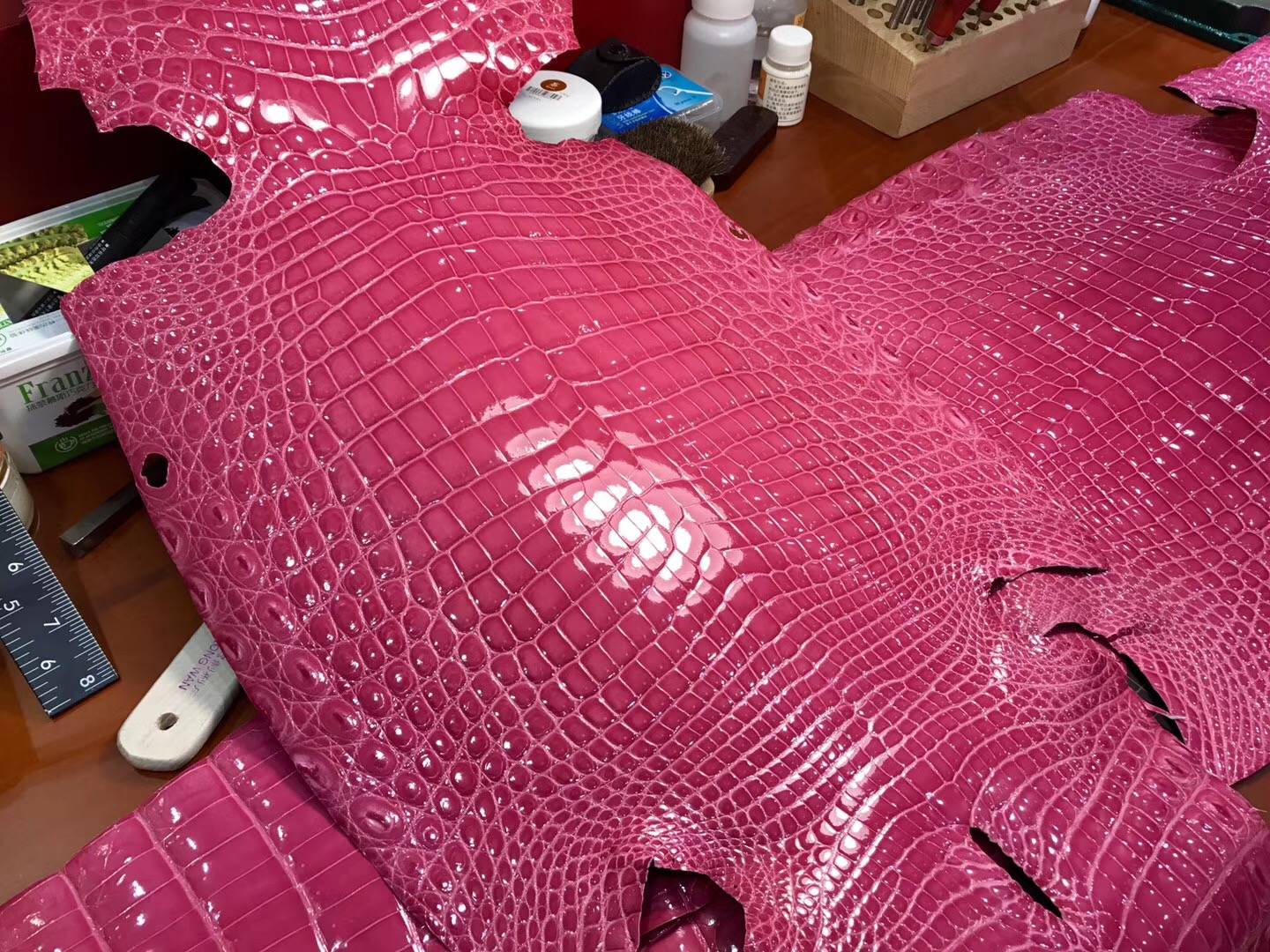 5J 桃粉色 桃红色 Fuschia Pink 铂金款 密西西比 鳄鱼皮 选皮 做包
