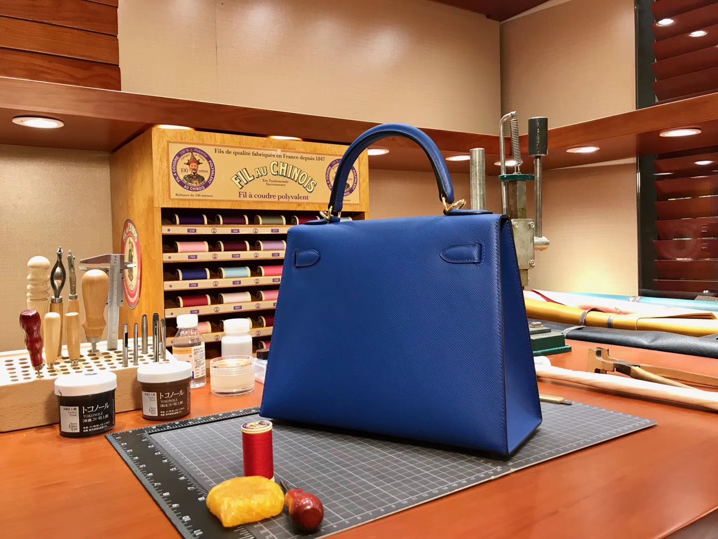 爱马仕HERMES CC73 宝石蓝 Blue Saphir Kelly 28CM 现货系列 配全套专柜原版包装