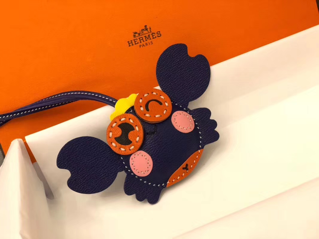 HERMES 爱马仕 手工定制 螃蟹挂饰 现货 ck59 葡萄紫 raisin 走线清晰 百搭挂件