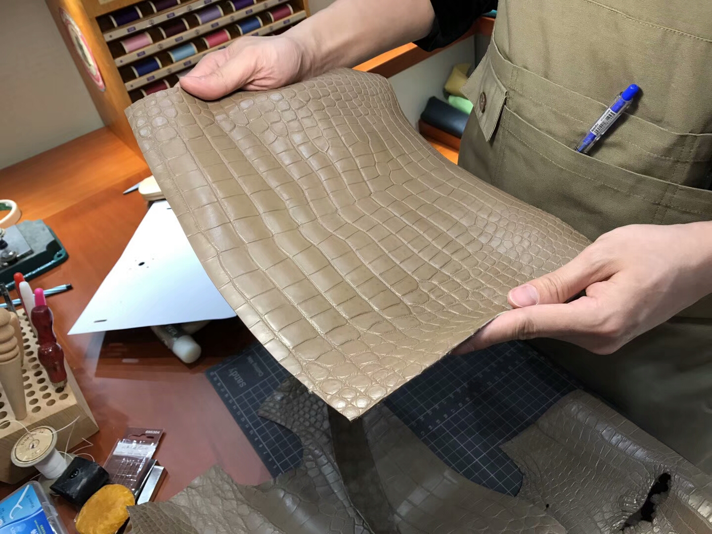铂金款 密西西比 鳄鱼皮 选皮 做包