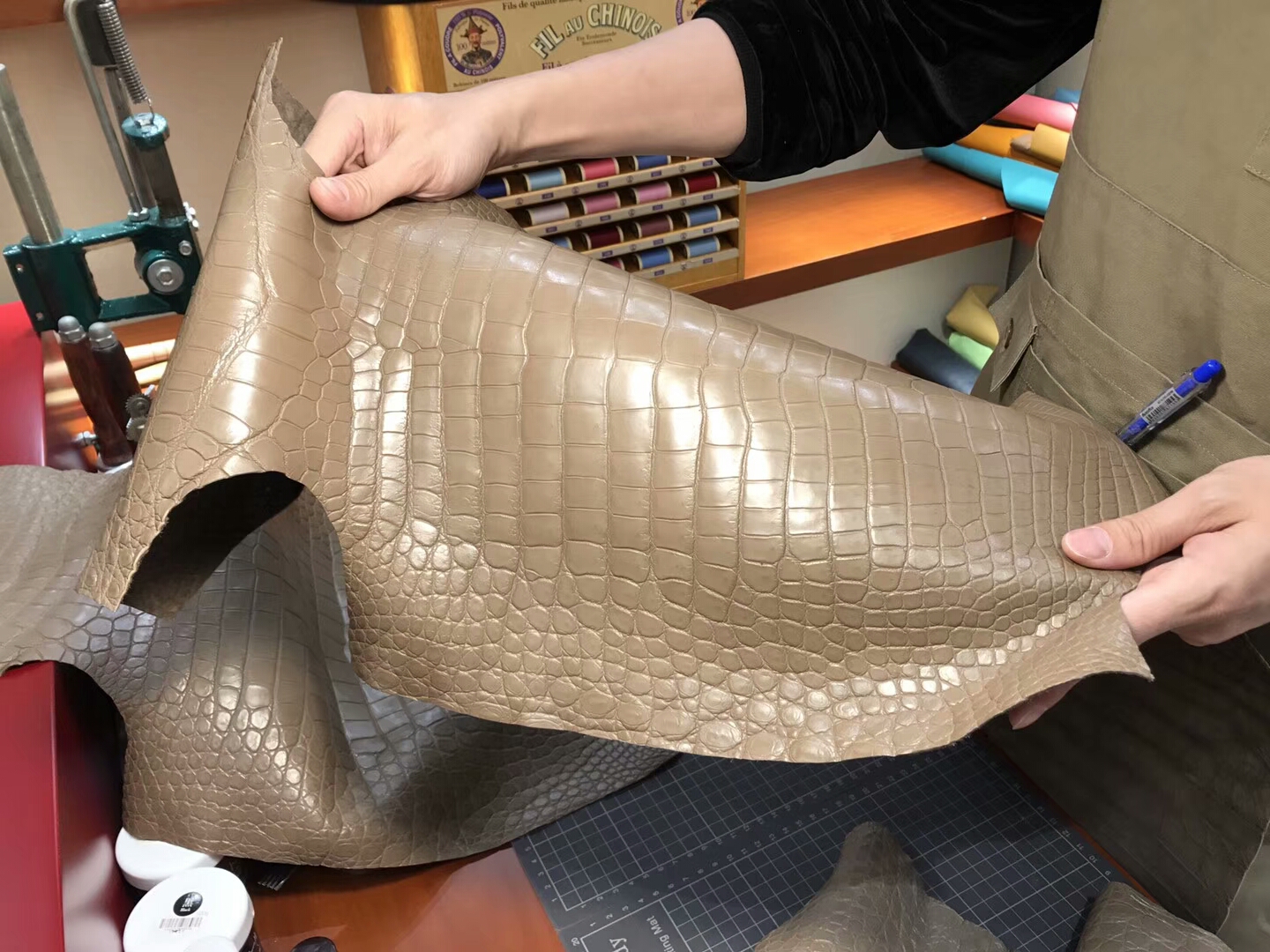 铂金款 密西西比 鳄鱼皮 选皮 做包