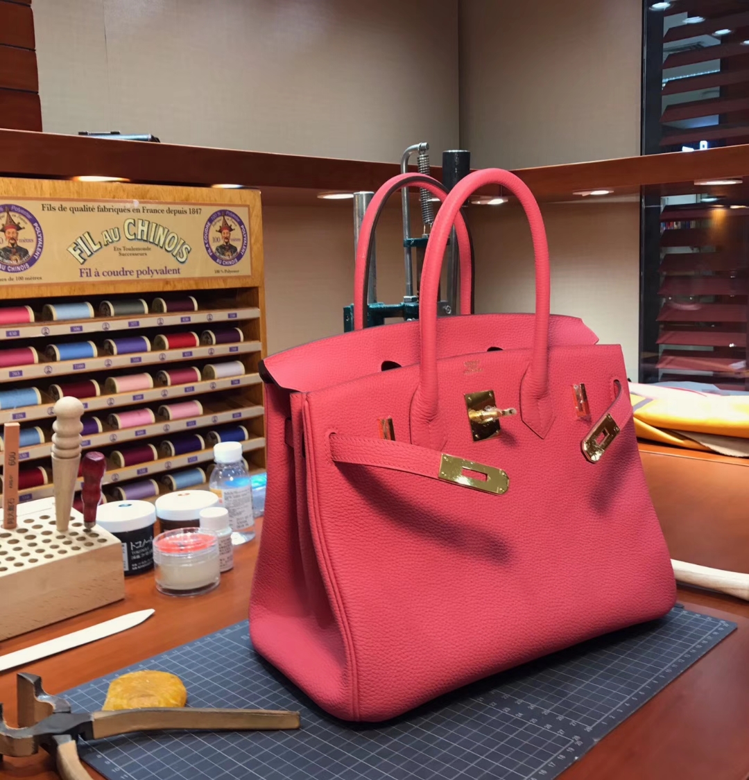 爱马仕 HERMES 铂金包 Birkin 30cm 配全套专柜原版包装 全球发售 T5 斋普尔粉 蜜桃粉 Rose Jaipur