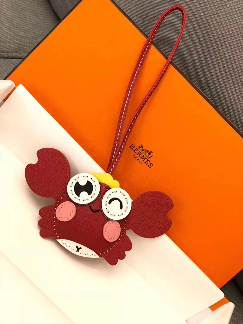HERMES 爱马仕 手工定制 螃蟹挂饰 现货 s5 番茄红 rouge tomate 走线清晰 百搭挂件