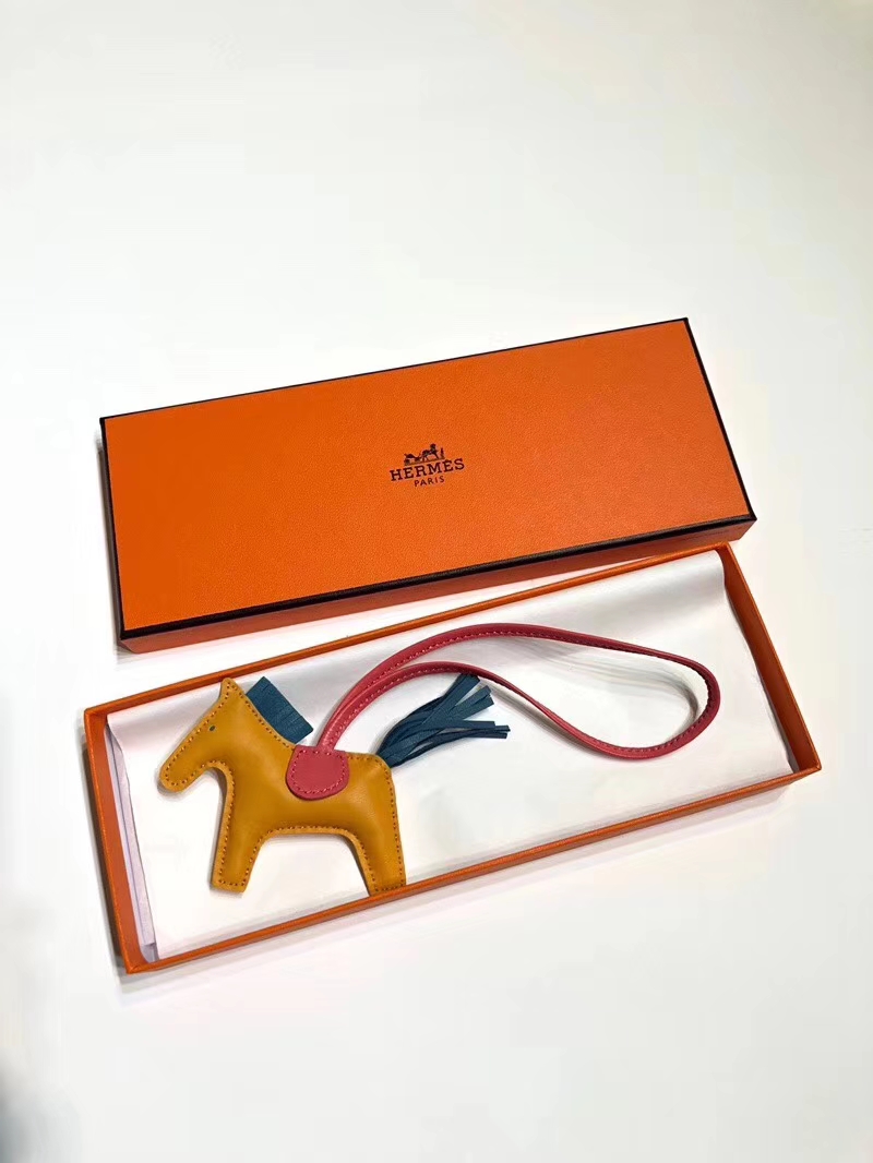 HERMES 爱马仕 手工定制 小马挂饰 现货 姜黄色 2z 午夜蓝 星空蓝 blue nuit  走线清晰 百搭挂件
