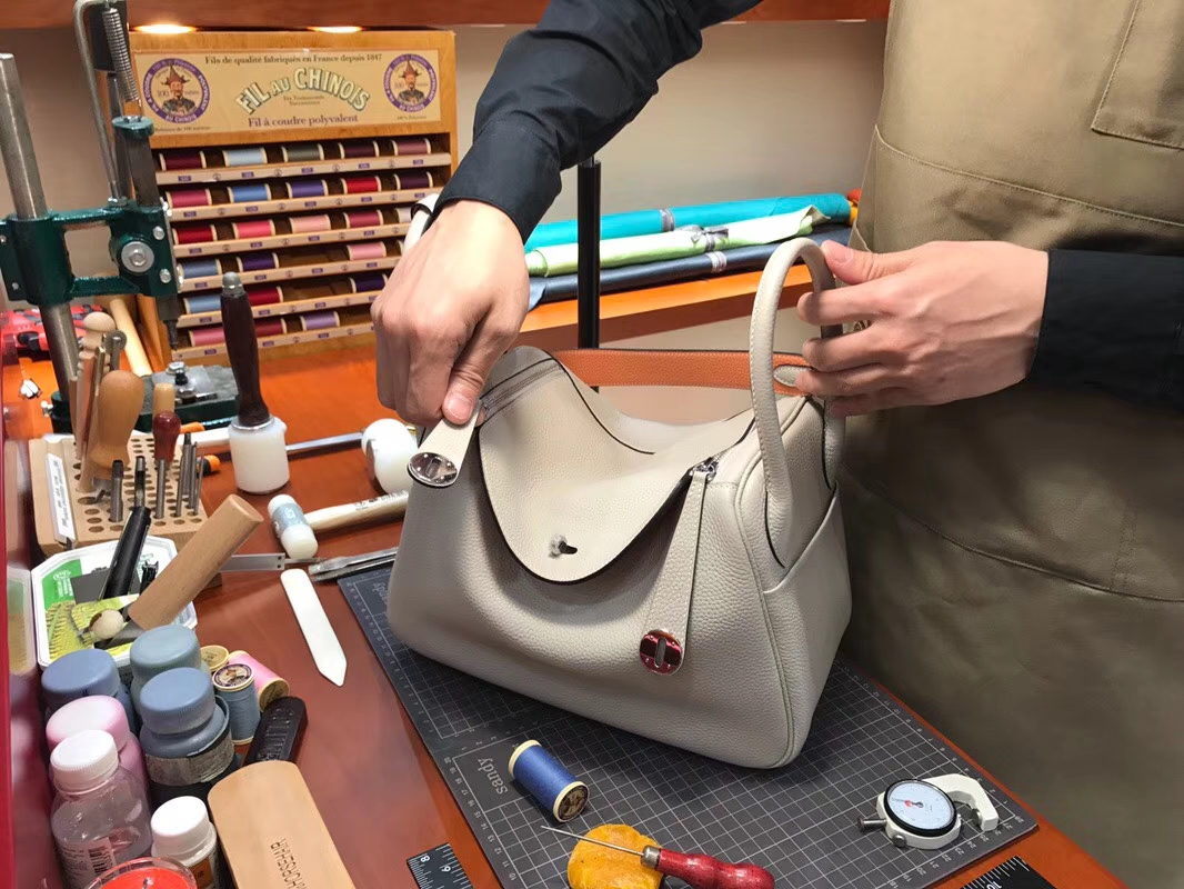 HERMES Lindy 26cm 30cm Clemence 80珍珠灰 Gris perle 拼 5L龙虾粉