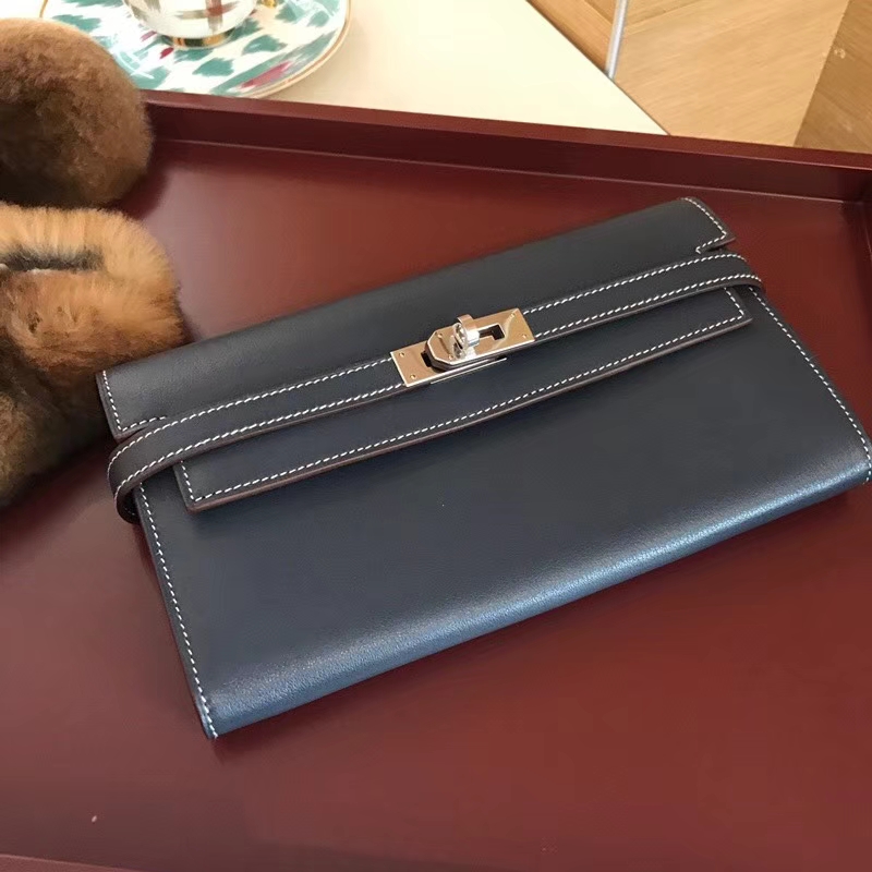CC73 宝石蓝 Blue Saphir  Kelly Wallet 凯莉长款钱包 配全套专柜原版包装