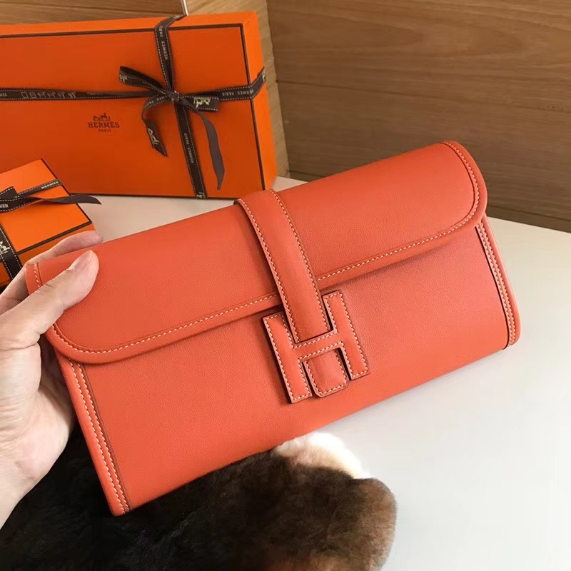 HERMES 爱马仕 手包 配全套专柜原版包装 全球发售 CC93 Orange 橙色 橘色