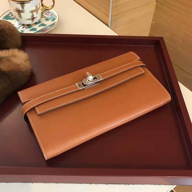 HERMES 爱马仕 Kelly Wallet 凯莉长款钱包 ck37 金棕色 gold
