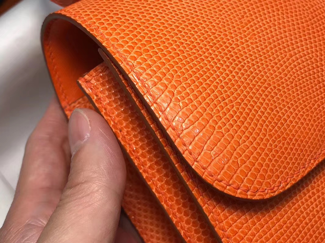 Hermes 爱马仕 空姐包 Constance 蜥蜴皮 经典橙色 CK93 Orange 定制15-20天发货 配全套专柜原版包装