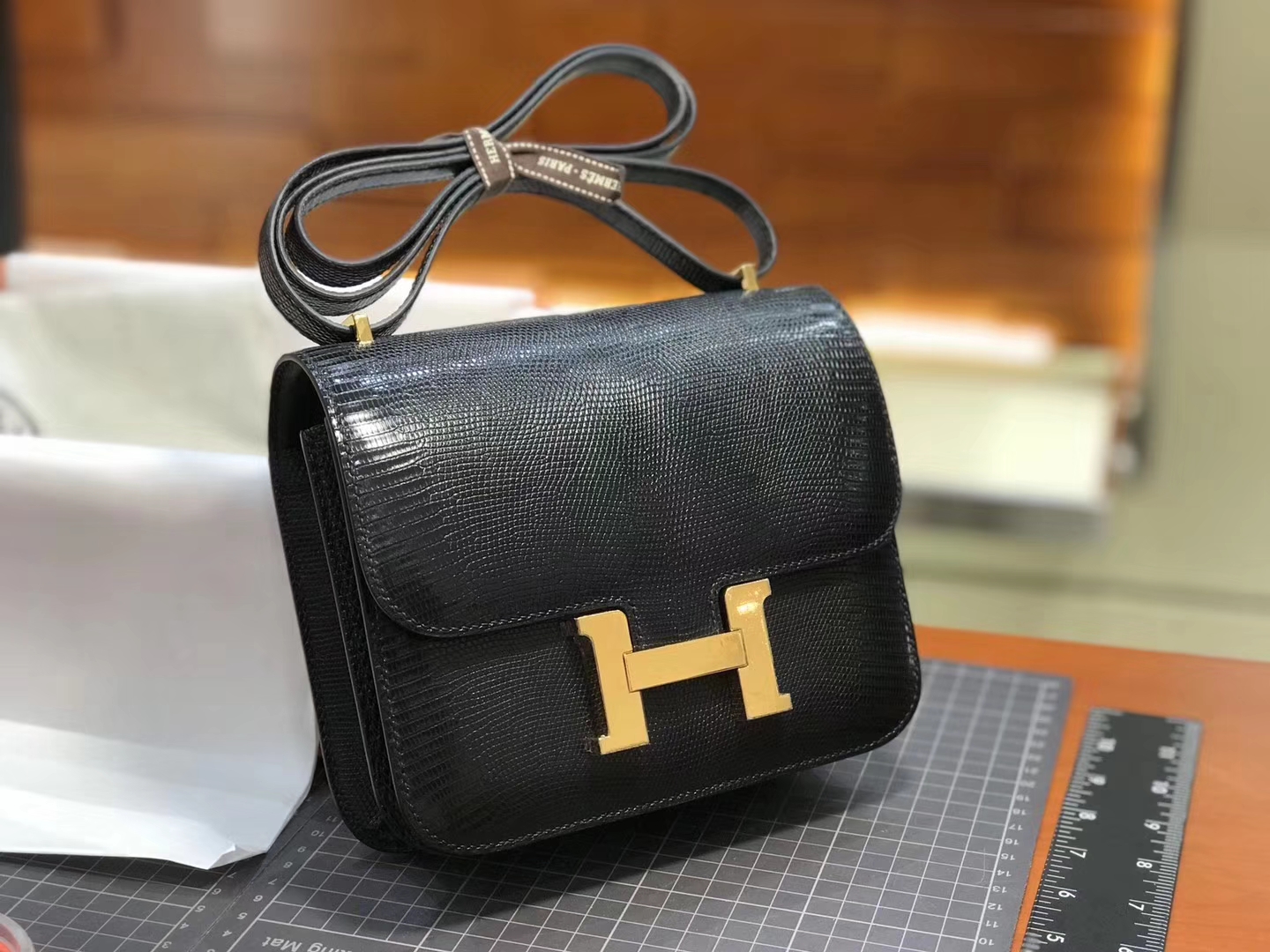 Hermes 爱马仕 空姐包 Constance 蜥蜴皮89 Nior 黑色 定制15-20天发货 配全套专柜原版包装