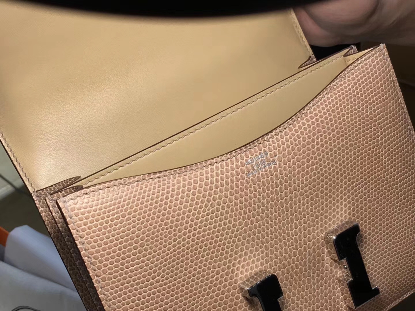 Hermes 爱马仕 空姐包 Constance 蜥蜴皮 cc14 杏色 beige 定制15-20天发货 配全套专柜原版包装