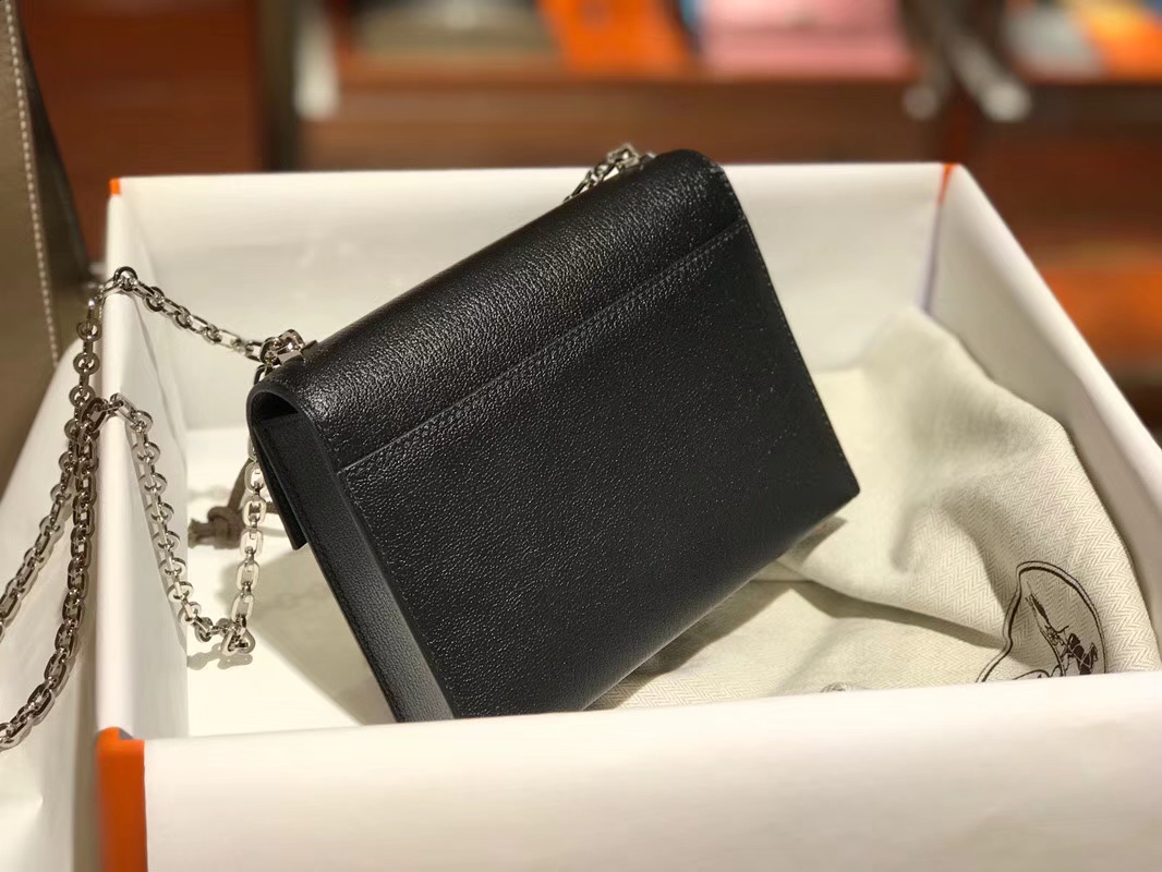 HERMES Verrou 18cm 山羊皮 89黑色 Noir