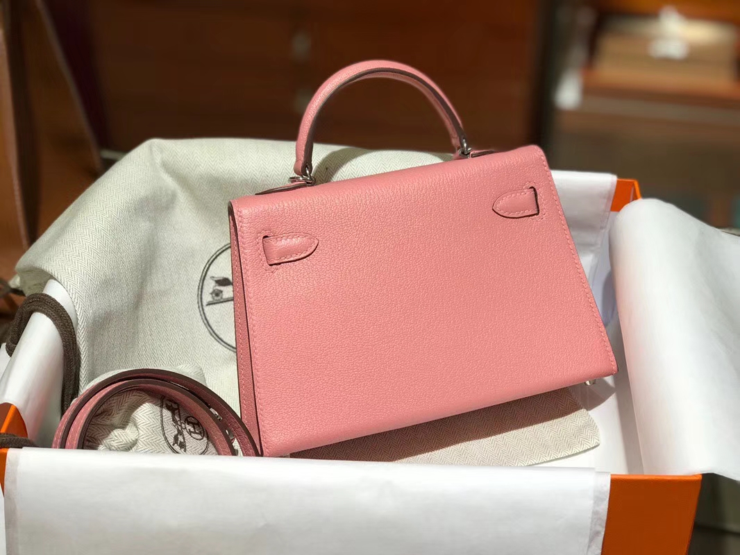 HERMES 爱马仕 Mini Kelly || 20cm 山羊皮 3Q 奶昔粉