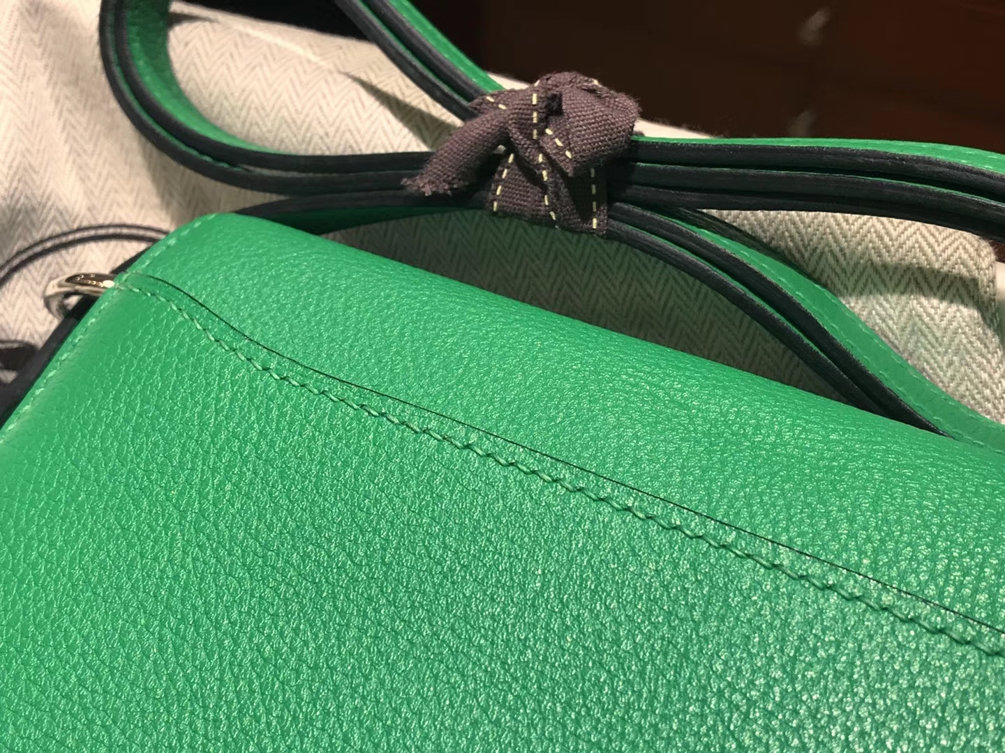 HERMES 爱马仕 roulis 18cm 1K竹子绿Bamdou