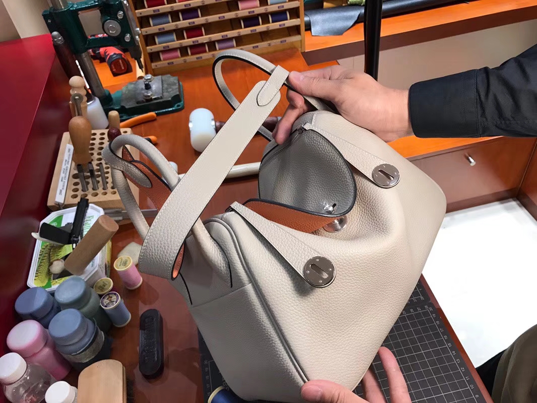 HERMES Lindy 26cm 30cm Clemence 81斑鸠灰Gris Tourterelle拼5P樱花粉