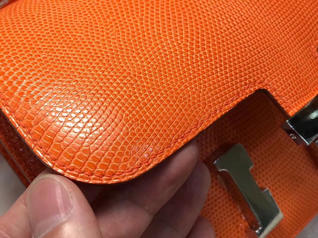 Hermes 爱马仕 空姐包 Constance 蜥蜴皮 经典橙色 CK93 Orange 定制15-20天发货 配全套专柜原版包装