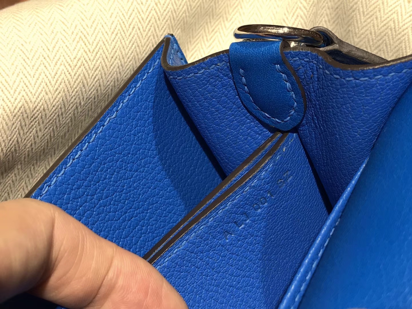 HERMES 爱马仕 roulis 18cm T7 水妖蓝 Blue Hydra