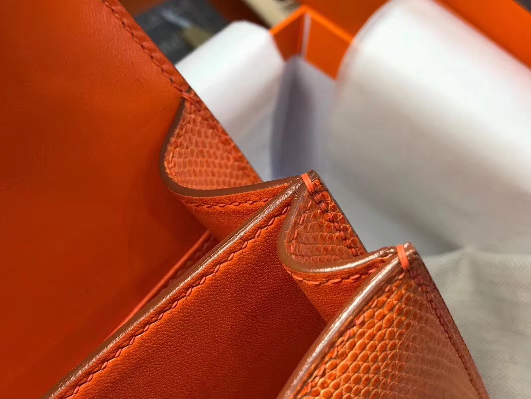 Hermes 爱马仕 空姐包 Constance 蜥蜴皮 经典橙色 CK93 Orange 定制15-20天发货 配全套专柜原版包装