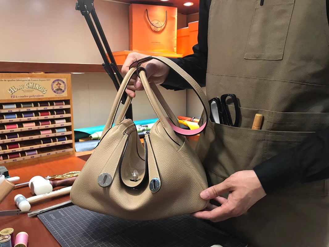 HERMES Lindy 26cm 30cm Clemence 81斑鸠灰Gris Tourterelle拼5P樱花粉