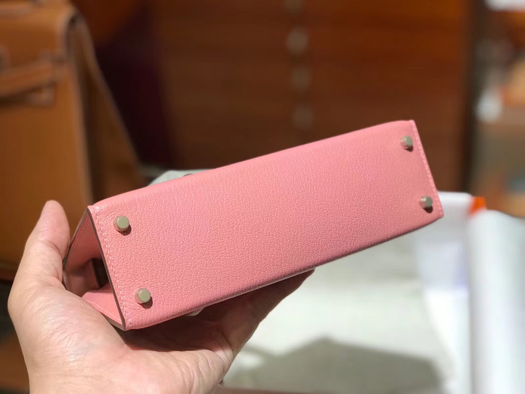 HERMES 爱马仕 Mini Kelly || 20cm 山羊皮 3Q 奶昔粉