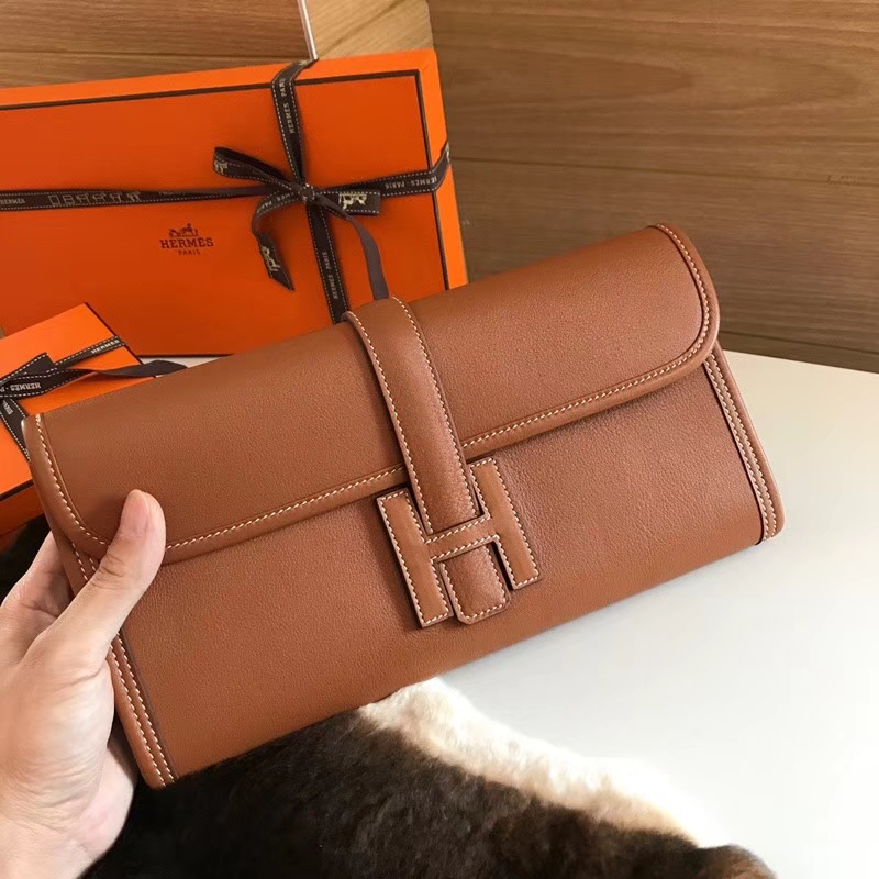 HERMES 爱马仕 手包 配全套专柜原版包装 全球发售 ck37 金棕色 gold