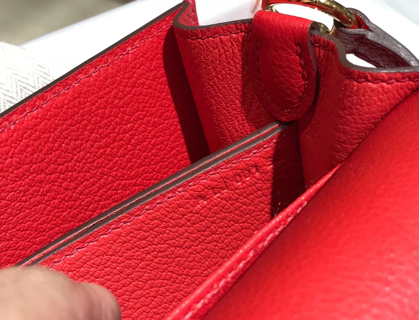 HERMES  爱马仕 roulis 18cm Q5 国旗红 Rouge Casaque  