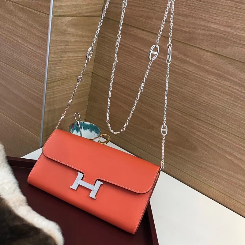Constance 长款H扣钱包 HERMES 爱马仕 CC93 Orange 橙色 橘色