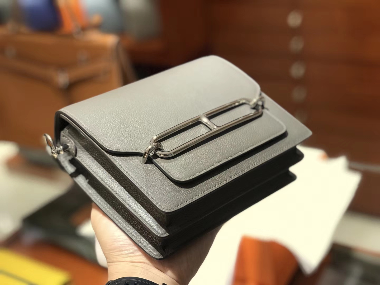 HERMES 爱马仕 roulis 18cm 8F 锡器灰 Etain