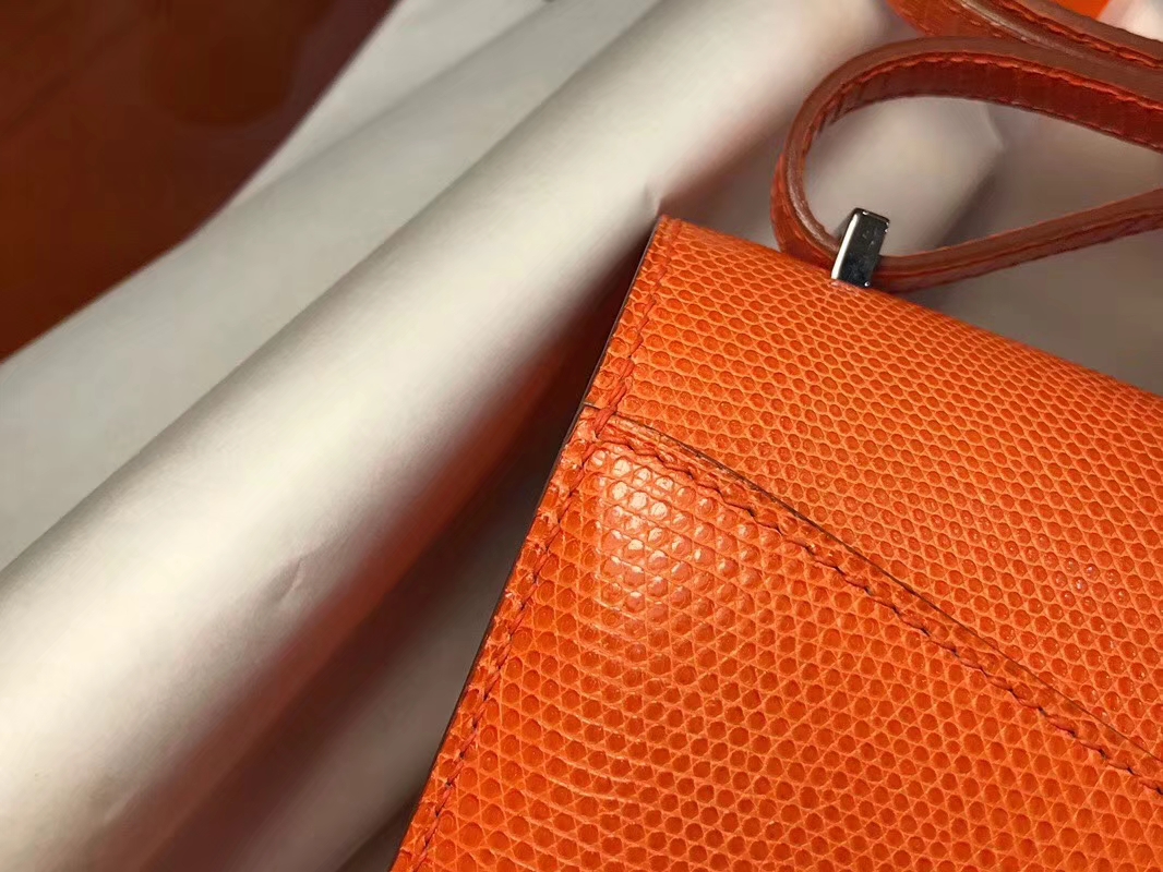 Hermes 爱马仕 空姐包 Constance 蜥蜴皮 经典橙色 CK93 Orange 定制15-20天发货 配全套专柜原版包装