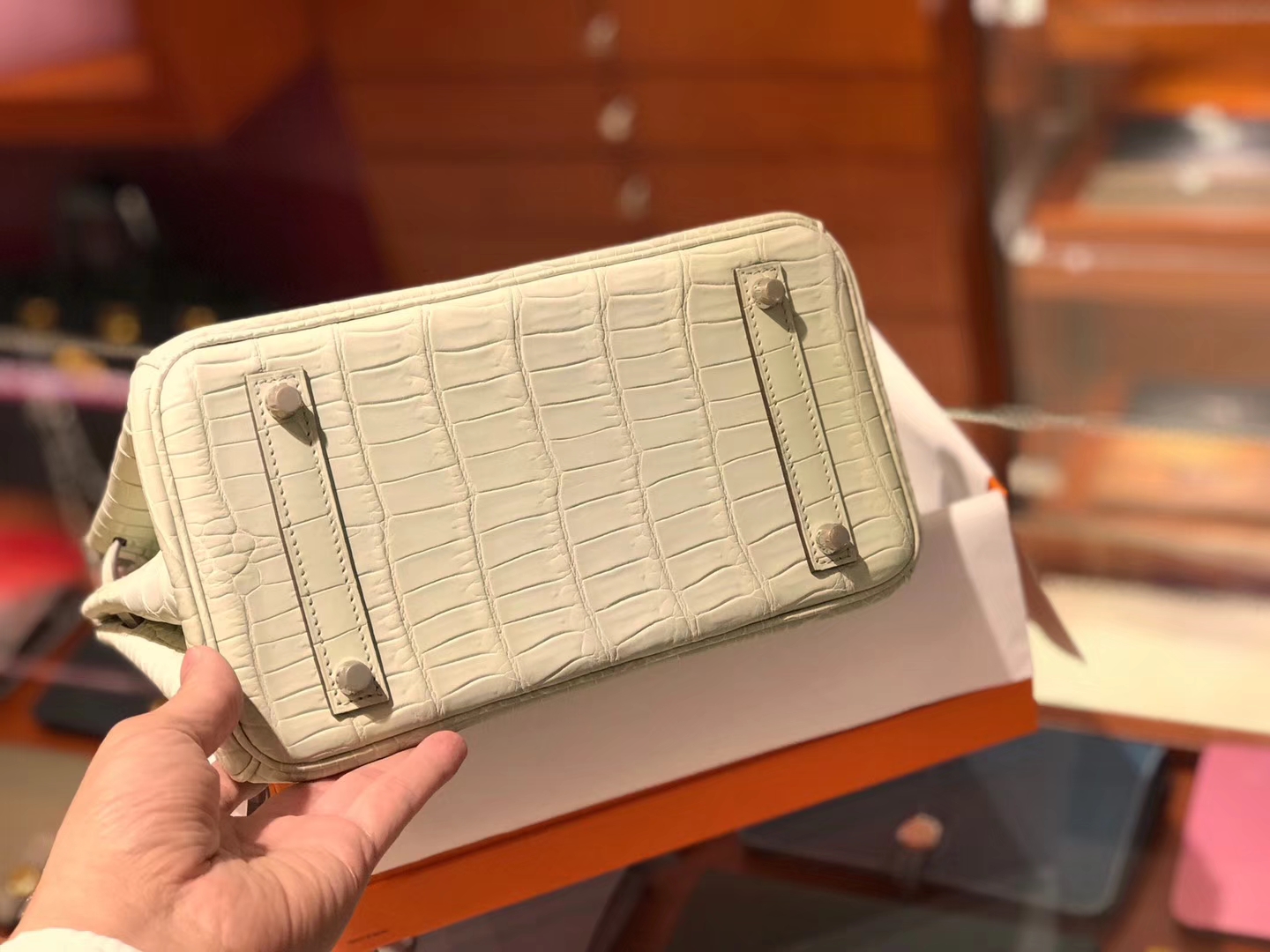 HERMES 爱马仕 Brikin 25cm 8L冰川白