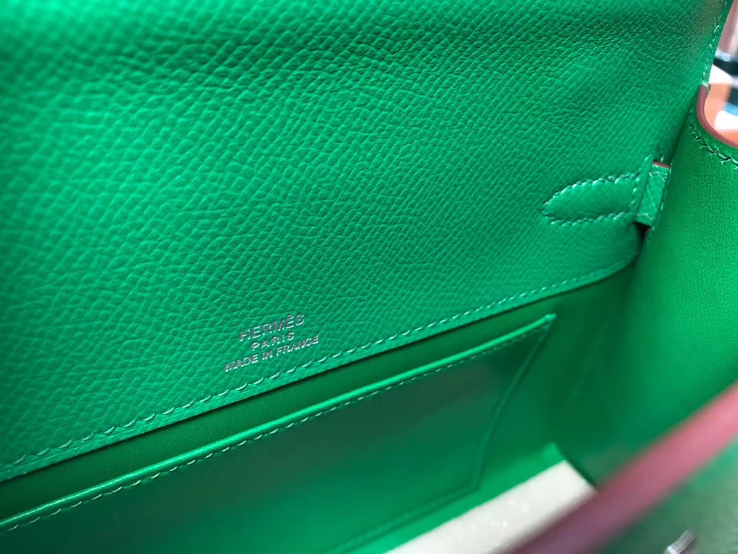 HERMES Mini Kelly 22cm 手拎包 1K竹子绿 Bamboo