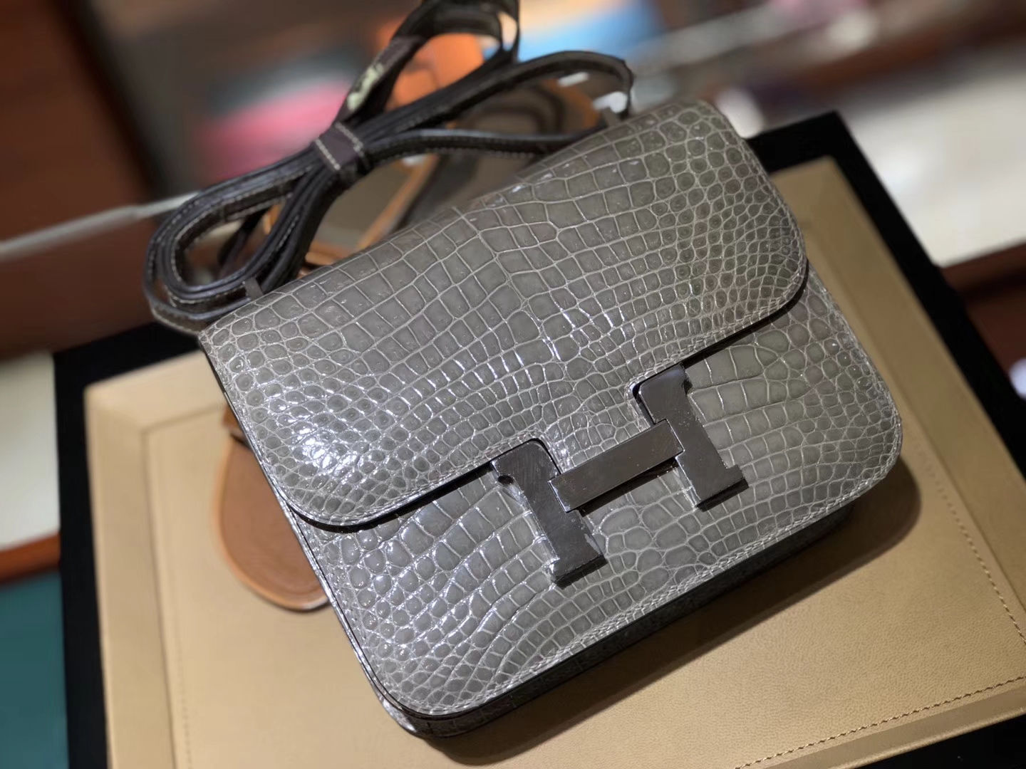 HERMES 爱马仕 空姐包 Constance  8F 锡器灰 Etain  配全套专柜原版包装