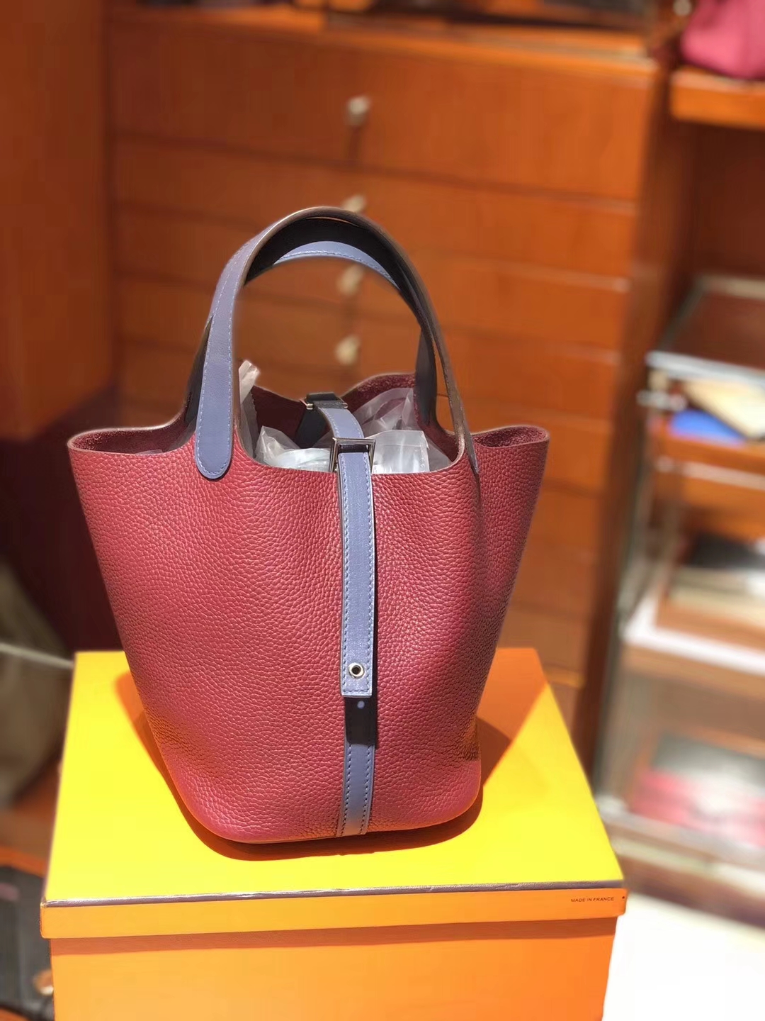 爱马仕 HERMES 菜篮子 Picotin 石榴红 k1 rouge grenat  配全套专柜原版包装 全球发售 Togo皮