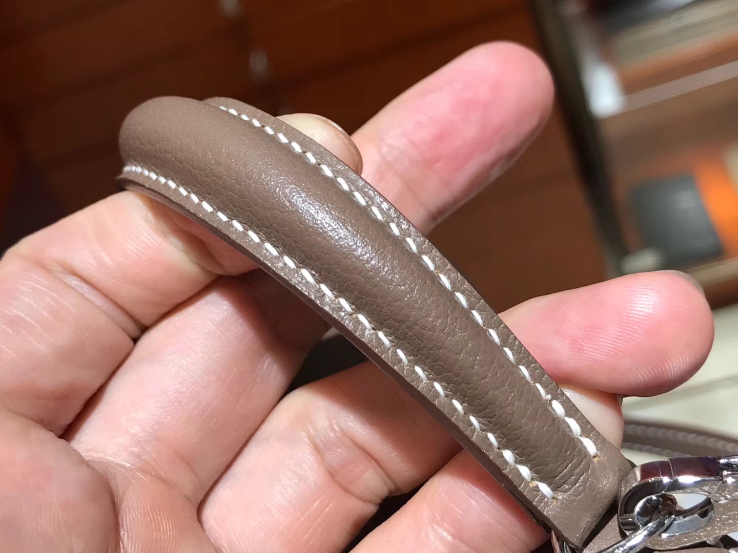 HERMES 爱马仕  Mini Kelly二代  Chevre皮 大象灰 8C