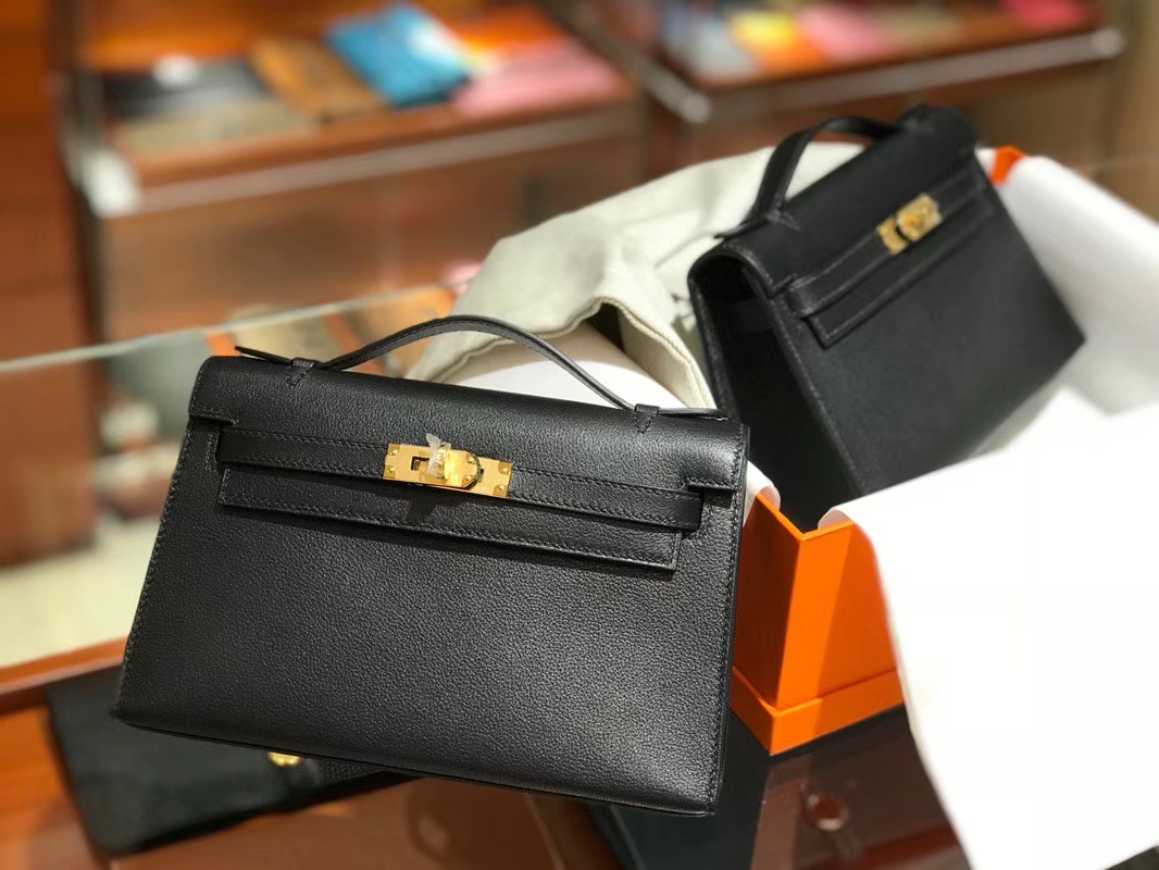 HERMES Mini Kelly 22cm 手拎包 89黑色Noir