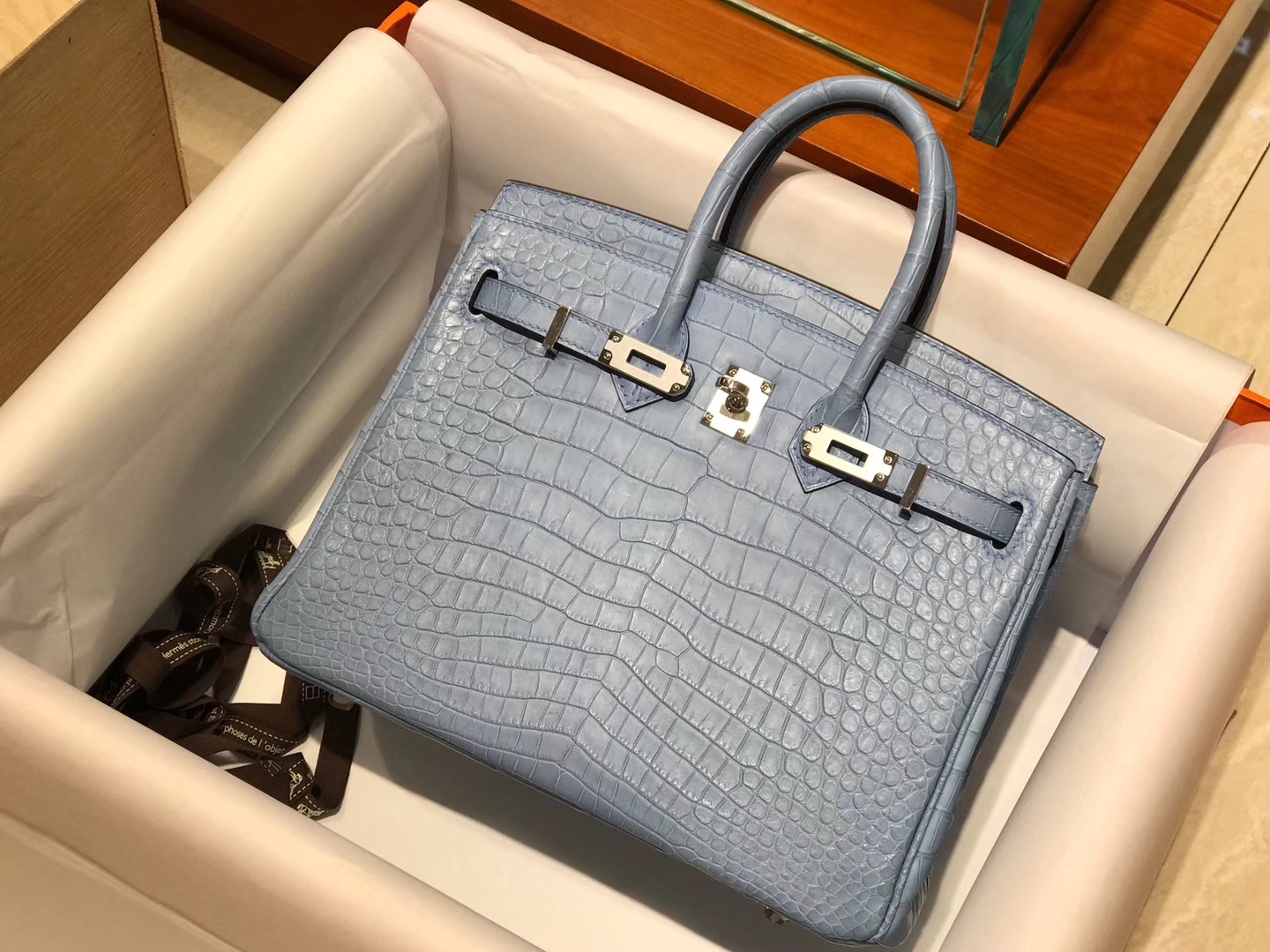 爱马仕 HERMES 铂金包 Birkin 配全套专柜原版包装 全球发售 b3 坦桑尼亚蓝 zanzibar blue
