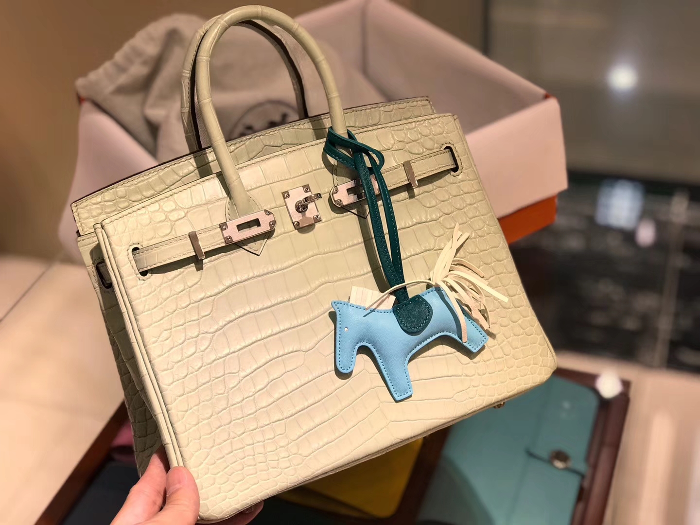 HERMES 爱马仕 Brikin 25cm 8L冰川白
