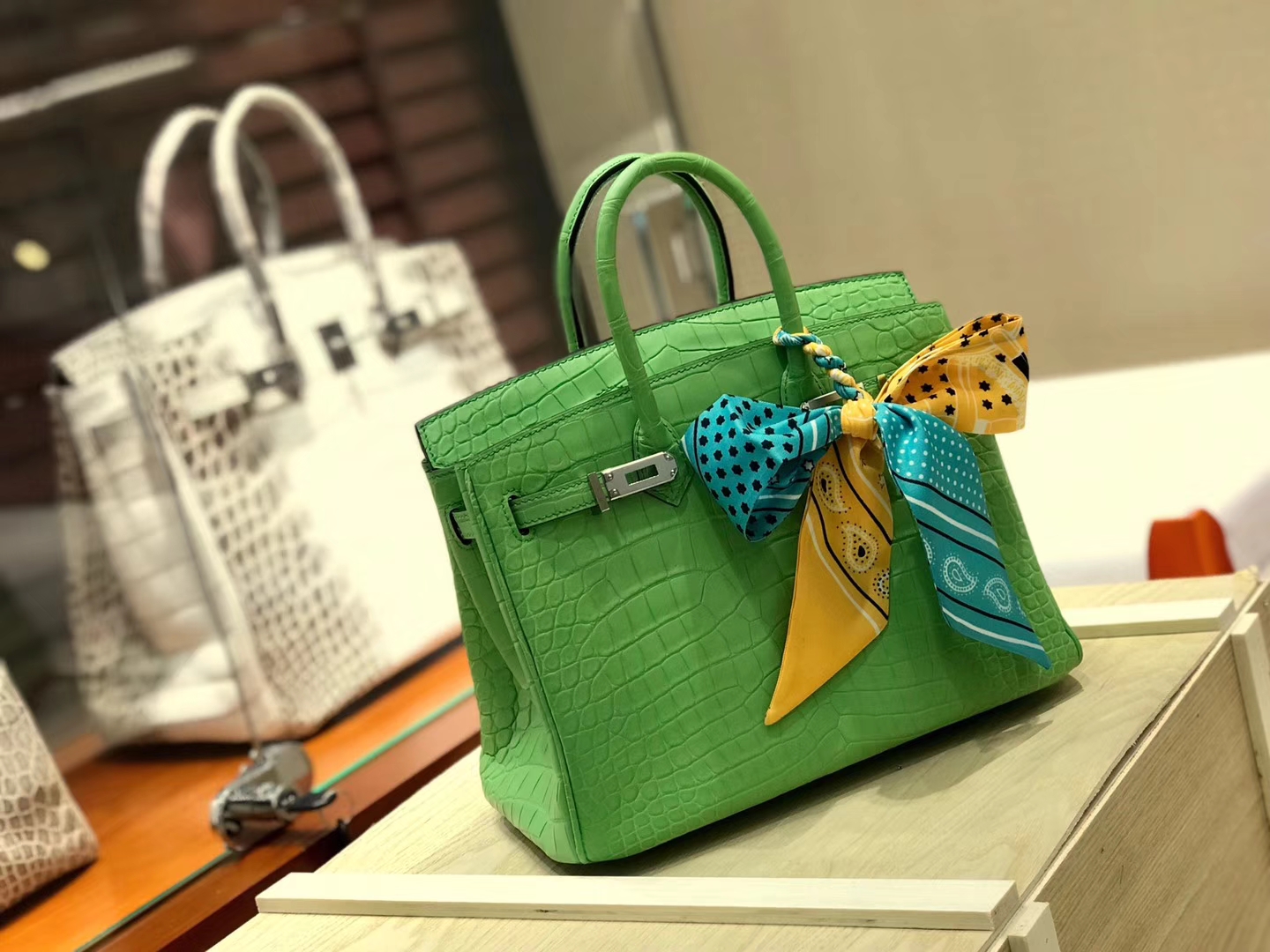 爱马仕 HERMES 铂金包 Birkin 配全套专柜原版包装 全球发售 6R Kiwi 奇异果绿 糖果绿