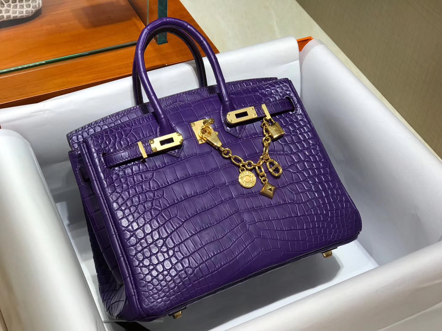 爱马仕 HERMES 铂金包 Birkin 配全套专柜原版包装 全球发售 5L 梦幻紫 极度紫 Ultra Violet