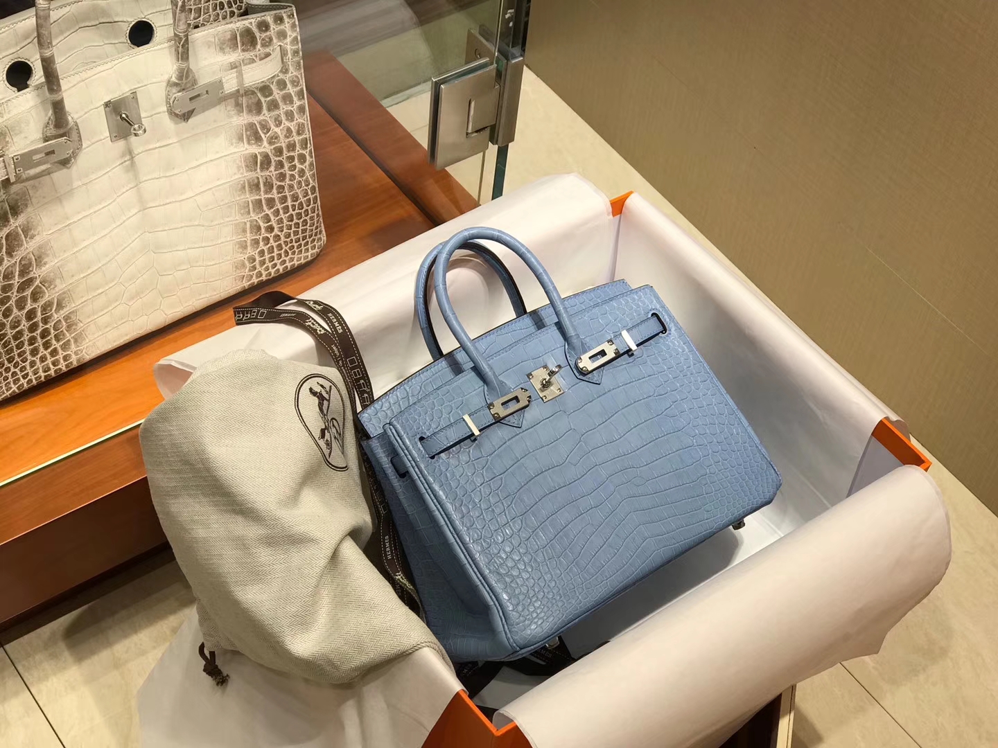 爱马仕 HERMES 铂金包 Birkin 配全套专柜原版包装 全球发售 b3 坦桑尼亚蓝 zanzibar blue
