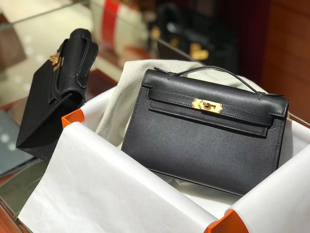 HERMES Mini Kelly 22cm 手拎包 89黑色Noir