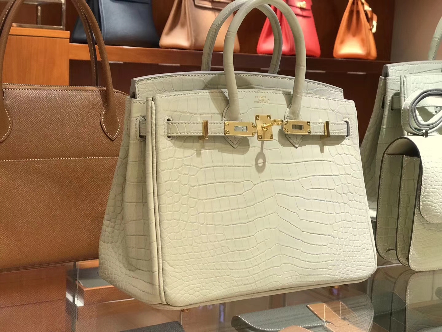 铂金包 Birkin/空姐包 Constance/凯莉包 Kelly/迷你凯莉 MiniKelly 10奶昔白 Craie 金银扣