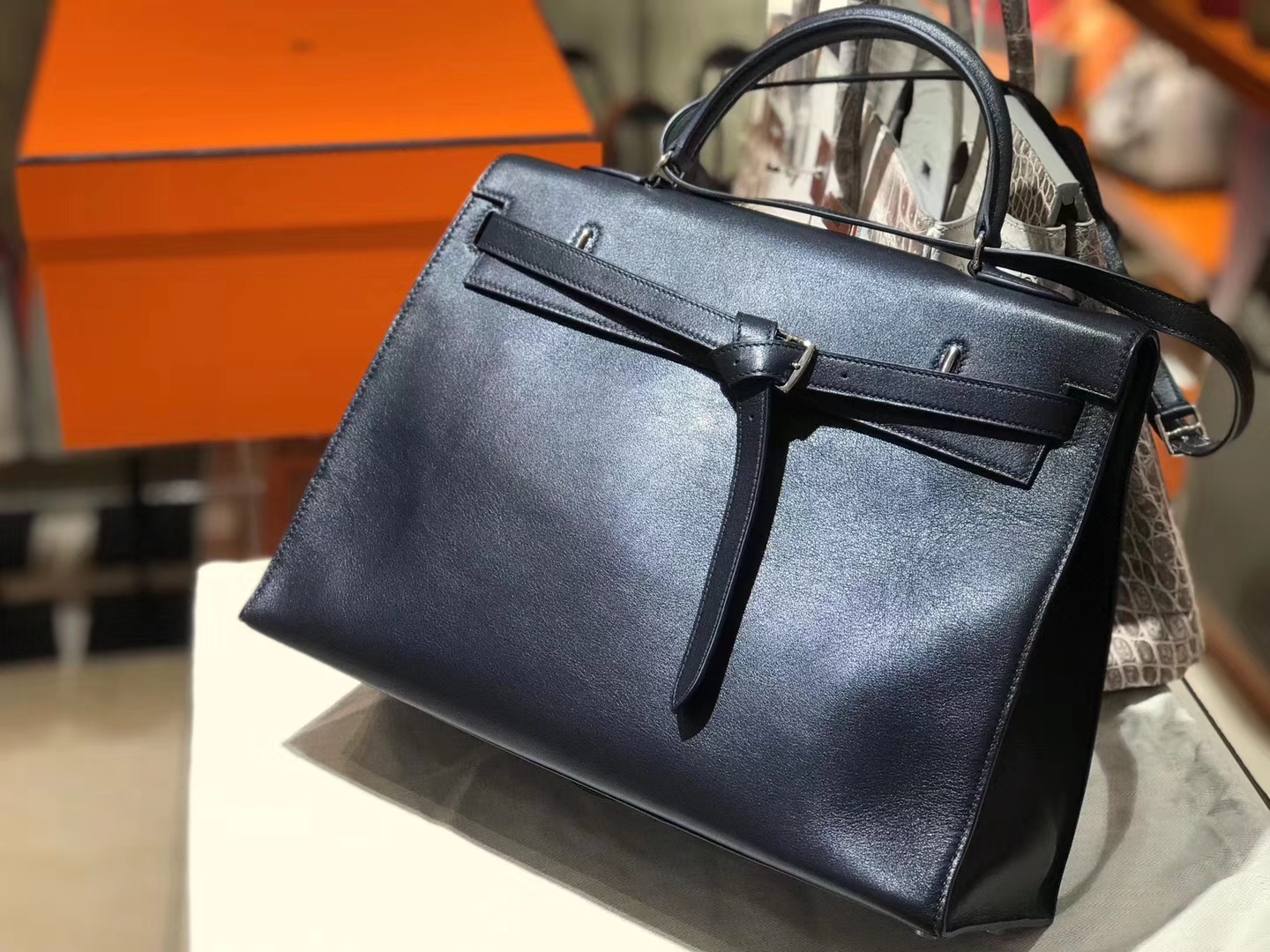 HERMES 爱马仕 Kellyfalt  黑色 nior CK89 Swift 手工定制  配全套专柜原版包装