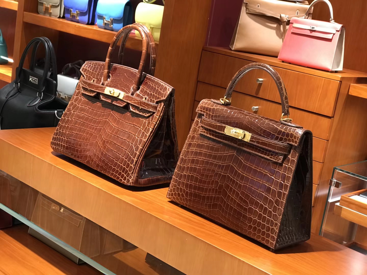 HERMES 爱马仕 Birkin25cm Kelly 25CM 金扣 4g 焦糖色 brulee 进口鳄鱼皮