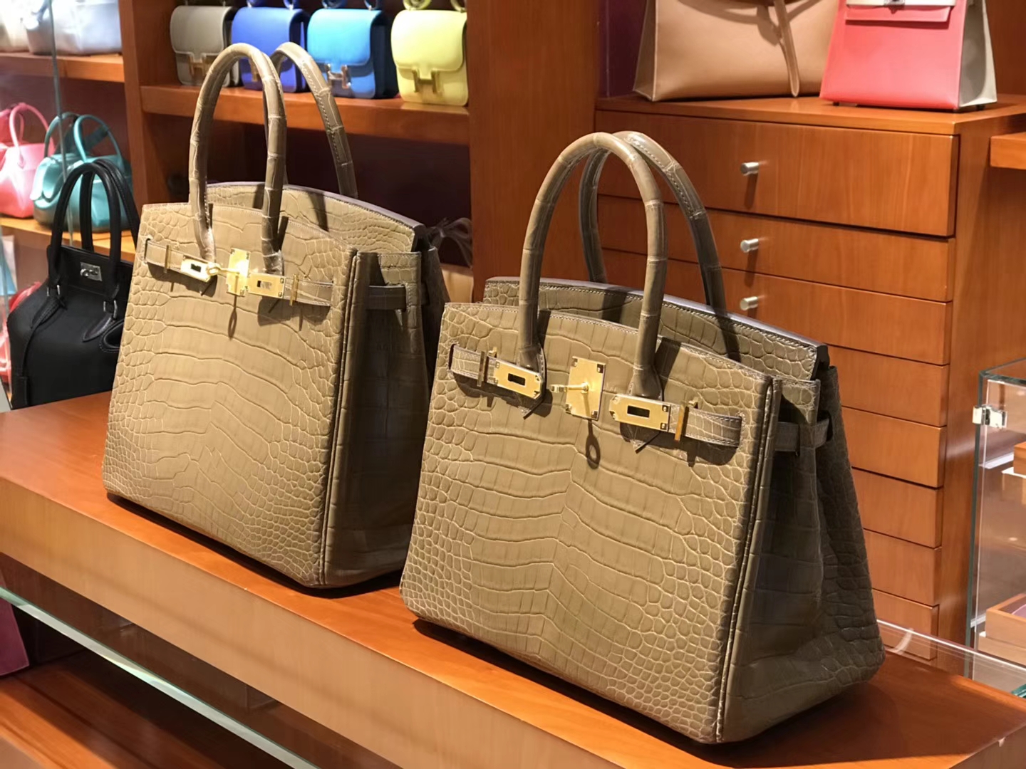 HERMES 爱马仕 铂金包 Birkin 接受定制 cc14 杏色 beige 鳄鱼皮