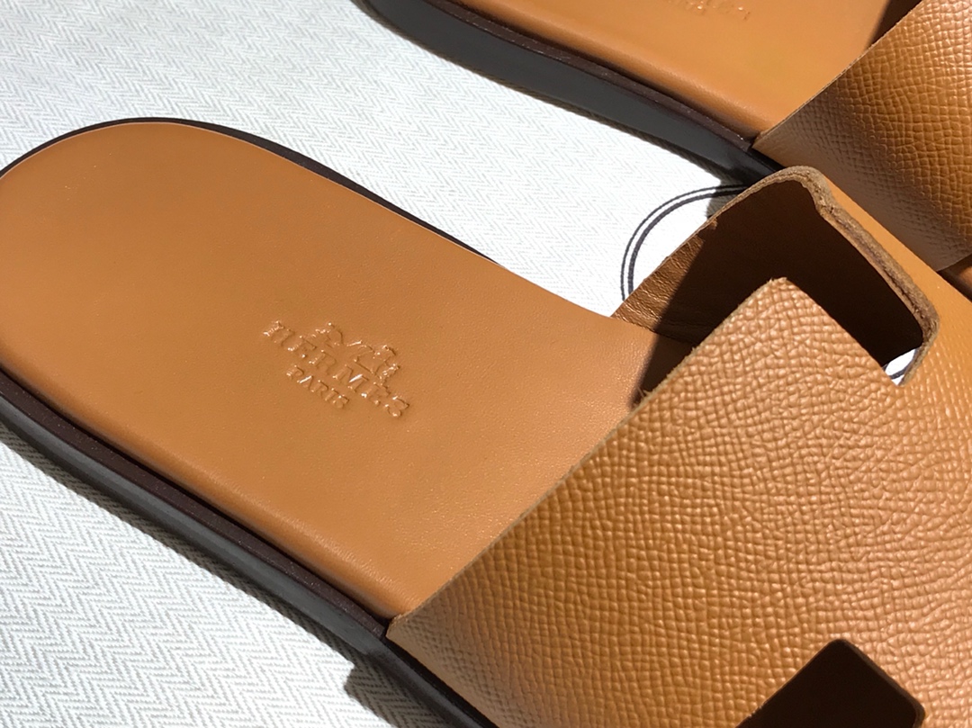 Hermes男仕经典款拖鞋 Epsom leather  意大利树羔皮底 独家品质