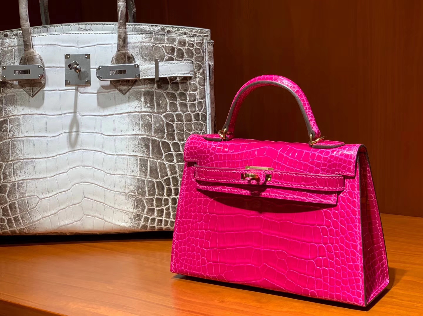 HERMES 爱马仕 Mini Kelly 22cm 二代 手拎包 鳄鱼皮 天方夜谭紫
