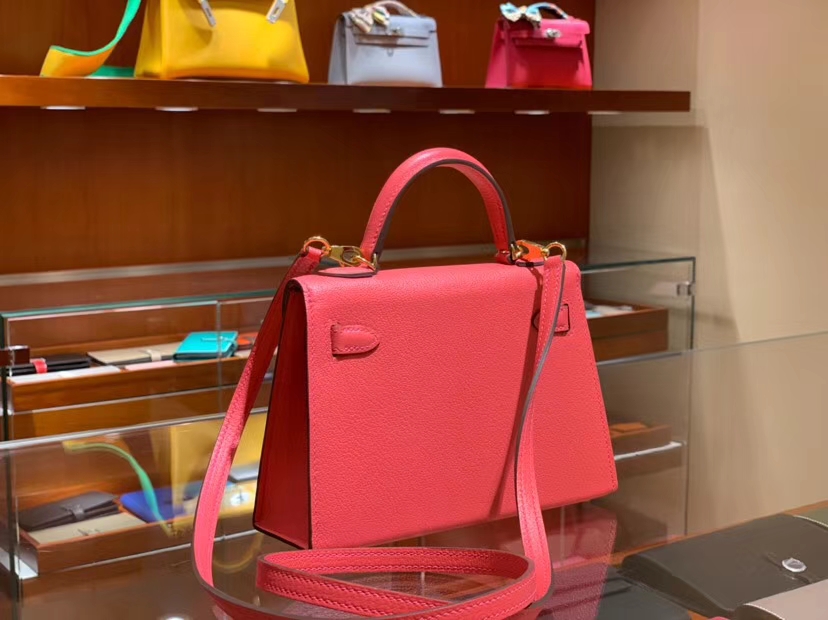 HERMES 爱马仕 Kelly 20cm  凯利二代 山羊皮 唇膏粉